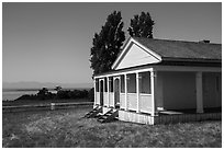 Officers Quarters, American Camp, San Juan Island National Historical Park, San Juan Island. Washington ( black and white)
