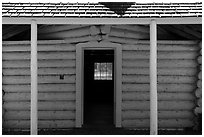 Blockhouse, British Camp, San Juan Island National Historical Park, San Juan Island. Washington ( black and white)