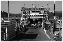 Ferry arrival, Friday Harbor, San Juan Island. Washington ( black and white)