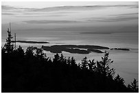 Sunset from Mount Constitution, Moran State Park. Washington ( black and white)