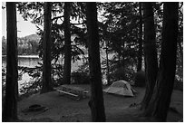 Lakeside campground, Moran State Park. Washington ( black and white)