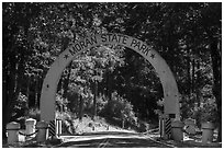Entrance arch, Moran State Park. Washington ( black and white)