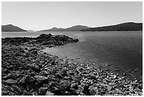 East Sound and Indian Island, San Juan Islands National Monument, Orcas Island. Washington ( black and white)