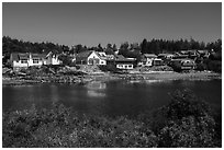 Eastsound from Indian Island, Orcas Island, San Juan Islands National Monument, Orcas Island. Washington ( black and white)