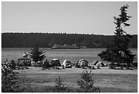 Campground, Lopez Island. Washington ( black and white)