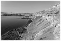 White Cliffs, afternoon, Hanford Reach National Monument. Washington ( black and white)