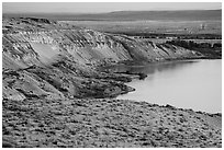 White Cliffs from a distance, Hanford Reach National Monument. Washington ( black and white)