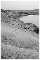 Sand dunes and white bluffs, Hanford Reach National Monument. Washington ( black and white)