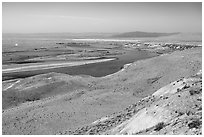 Columbia River and White Bluffs area, Hanford Reach National Monument. Washington ( black and white)