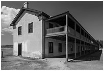 Cavalry Barracks. Fort Laramie National Historical Site, Wyoming, USA ( black and white)