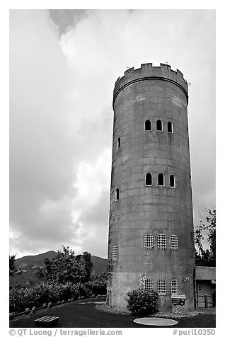 Yokahu Tower, El Yunque, Carribean National Forest. Puerto Rico (black and white)