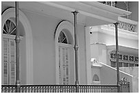Detail of porch, Ponce. Puerto Rico (black and white)
