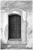 Door in El Morro Fortress. San Juan, Puerto Rico (black and white)