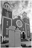 Selma-Montgomery march memorial and Brown Chapel. Selma, Alabama, USA ( black and white)
