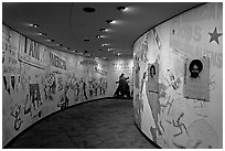 Inside the Civil Rights Memorial. Montgomery, Alabama, USA ( black and white)