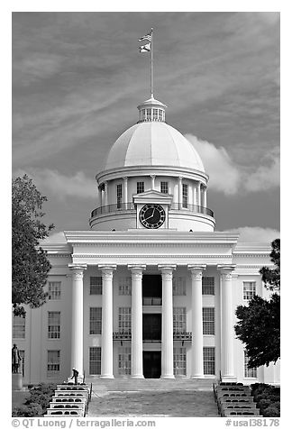 State Capitol built in 1851. Montgomery, Alabama, USA (black and white)