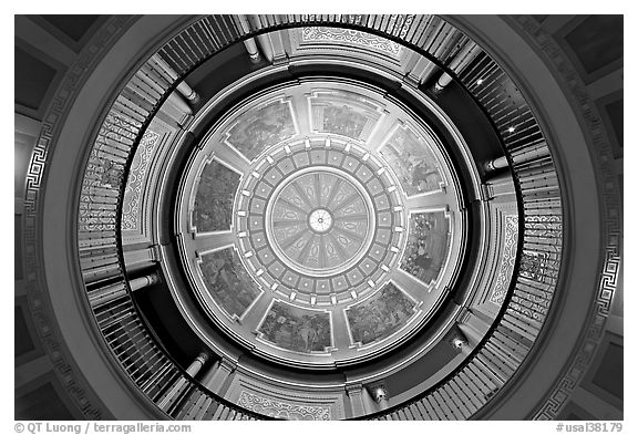 Dome of the state capitol from inside. Montgomery, Alabama, USA (black and white)