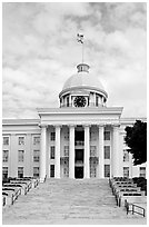 State Capitol and stairs. Montgomery, Alabama, USA ( black and white)