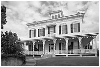 House with porch all around. Montgomery, Alabama, USA ( black and white)