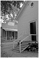 Buildings in Old Alabama Town. Montgomery, Alabama, USA ( black and white)