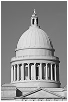 Dome of the Arkansas State Capitol. Little Rock, Arkansas, USA ( black and white)