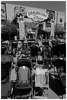 Stroller parking. Orlando, Florida, USA ( black and white)