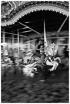 Carousel, Magic Kingdom Theme park. Orlando, Florida, USA (black and white)