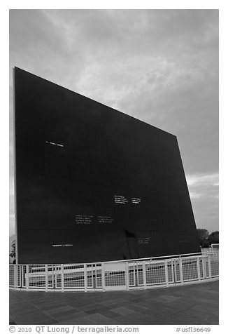 Space Mirror (Astraunot) Memorial, John Kennedy Space Center. Cape Canaveral, Florida, USA (black and white)
