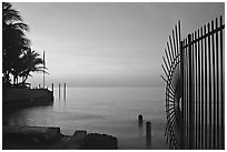 Sunrise near  Southermost point in the continental US. Key West, Florida, USA ( black and white)