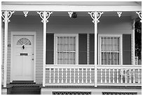Pastel-colored pink porch. Key West, Florida, USA ( black and white)