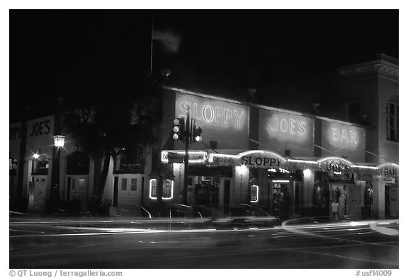 Sloppy Joe bar by night. Key West, Florida, USA