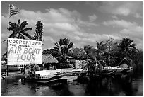 Airboats. Florida, USA (black and white)