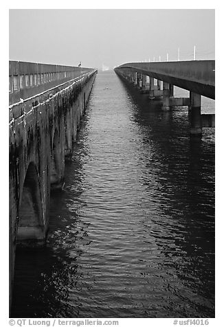 Old and new Seven-mile bridges. The Keys, Florida, USA