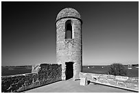 Bell Tower, Castillo de San Marcos National Monument. St Augustine, Florida, USA ( black and white)