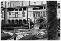 Main courtyard, Flagler College. St Augustine, Florida, USA ( black and white)
