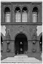 Spanish Renaissance style doorway, Ponce de Leon Hotel. St Augustine, Florida, USA ( black and white)