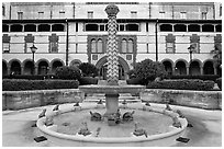 Frog fountain in the courtyard at Flagler College. St Augustine, Florida, USA ( black and white)