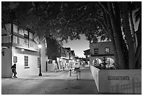 historic Spanish Colonial Quarter by night. St Augustine, Florida, USA ( black and white)