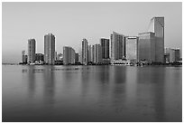 Downtown skyline at dawn, Miami. Florida, USA ( black and white)