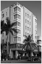 Art Deco Style Hotel, South Beach, Miami Beach. Florida, USA (black and white)