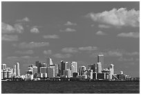 Distant Miami skyline. Florida, USA ( black and white)