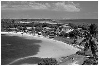 Panoramic view of Bahia Honday Key and Bahia Honda State Park. The Keys, Florida, USA ( black and white)