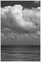 Atlantic ocean views with afternoon clouds, Matacumbe Key. The Keys, Florida, USA ( black and white)