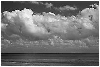 Clouds floating above Atlantic Ocean, Matacumbe Key. The Keys, Florida, USA ( black and white)