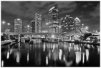 Night skyline, Tampa. Florida, USA ( black and white)