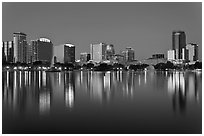 Orlando Skyline at night. Orlando, Florida, USA ( black and white)