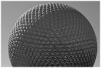 18-story geodesic sphere, Epcot theme park. Orlando, Florida, USA ( black and white)