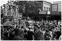 Parade float with Disney characters, Walt Disney World. Orlando, Florida, USA ( black and white)