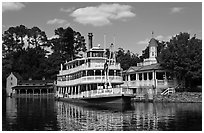 Riverboat, Magic Kingdom, Walt Disney World. Orlando, Florida, USA (black and white)