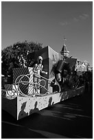 Parade float on Main Street, Magic Kingdom, Walt Disney World. Orlando, Florida, USA ( black and white)
